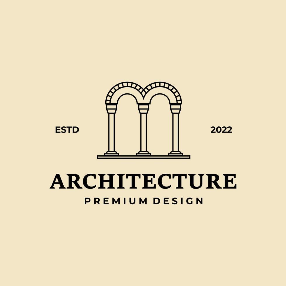 diseño de ilustración de símbolo de vector vintage de logotipo de puerta de cataluña