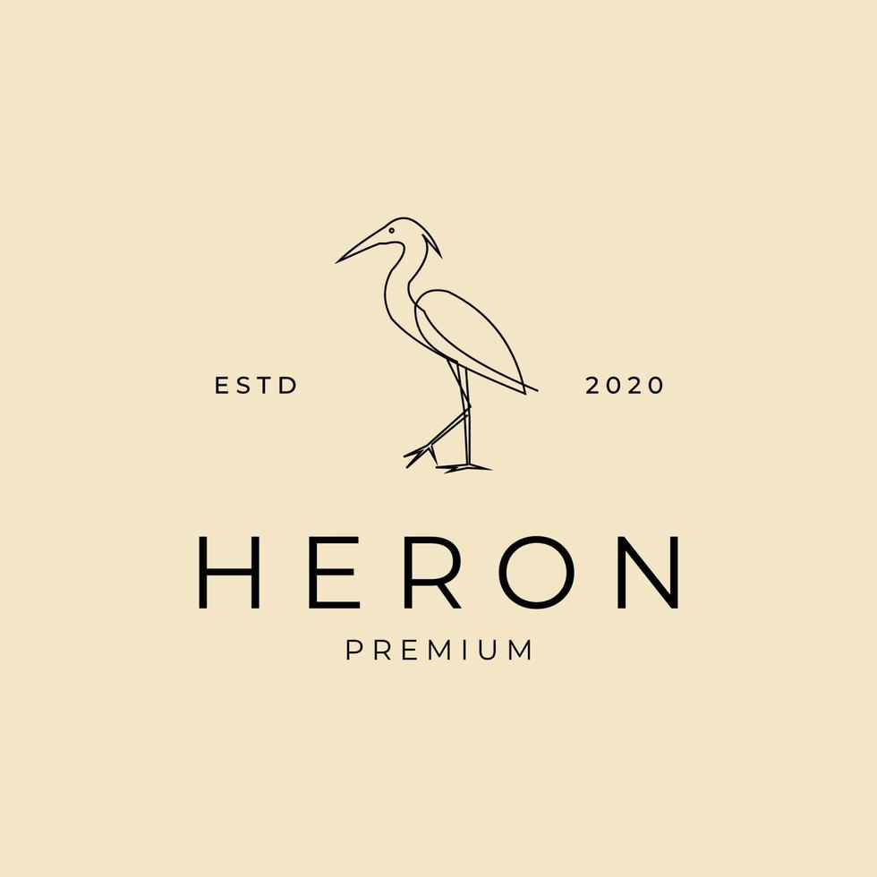 Heron  logo icon illustration vector  design template