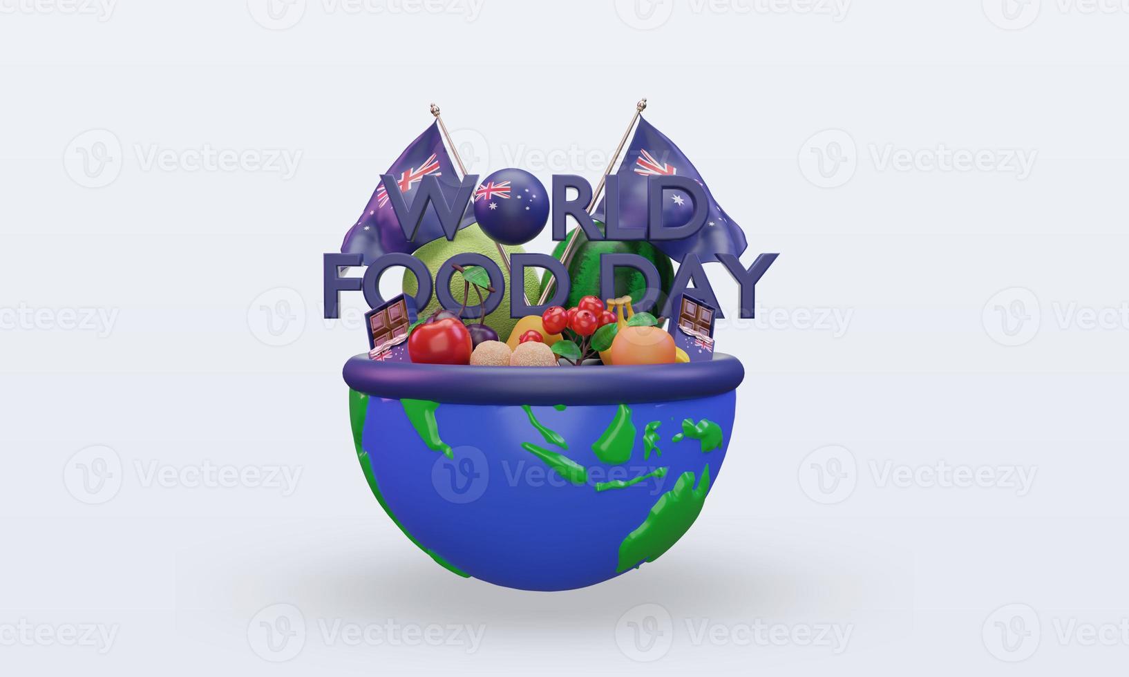 3d World Food Day Australia rendering front view photo