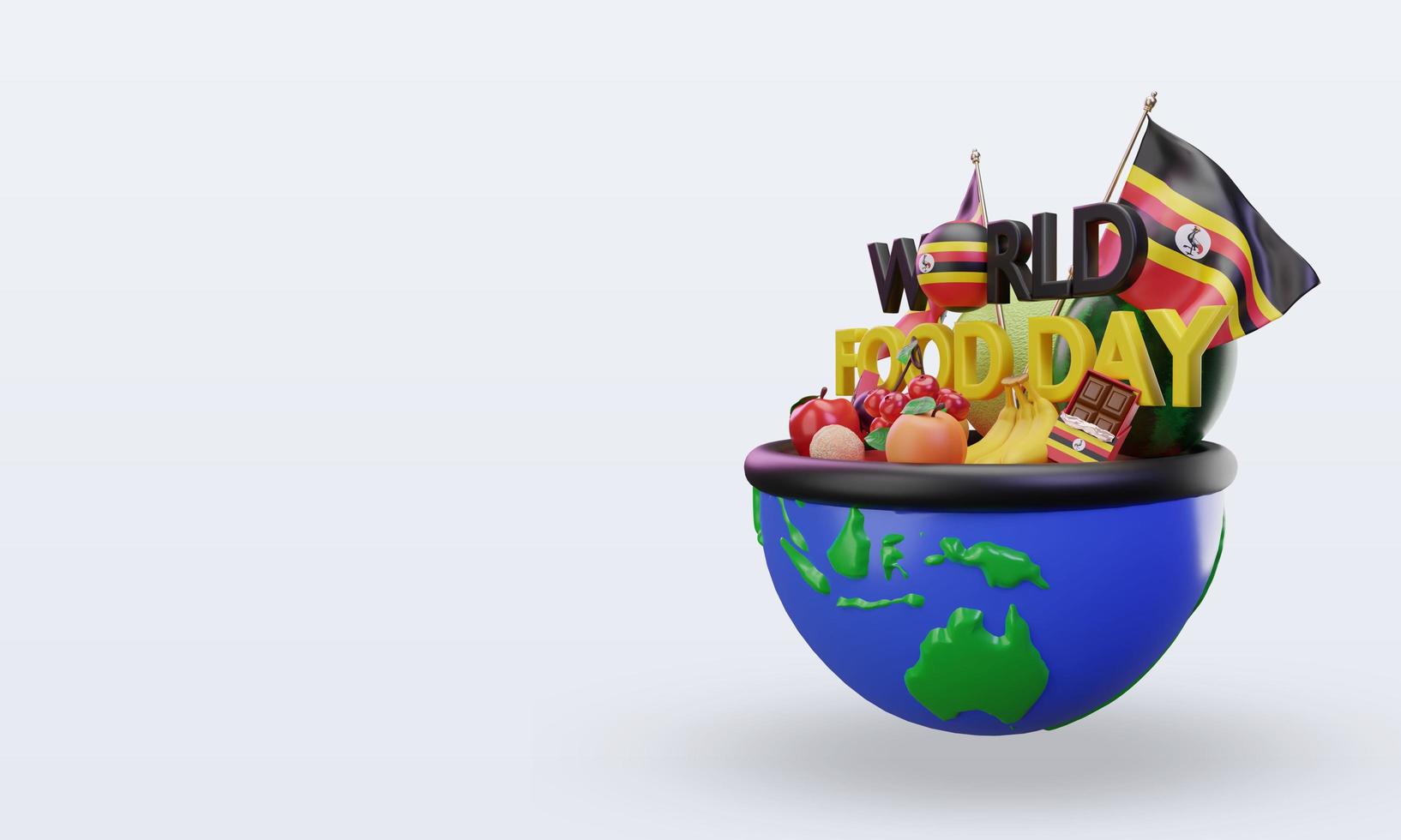 3d World Food Day Uganda rendering right view photo