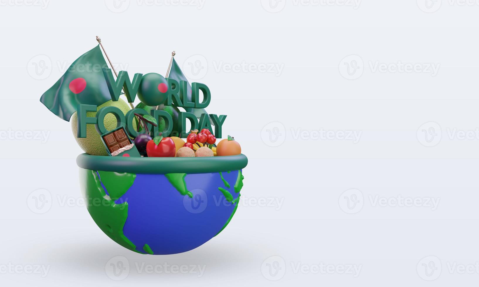 3d World Food Day Bangladesh rendering left view photo