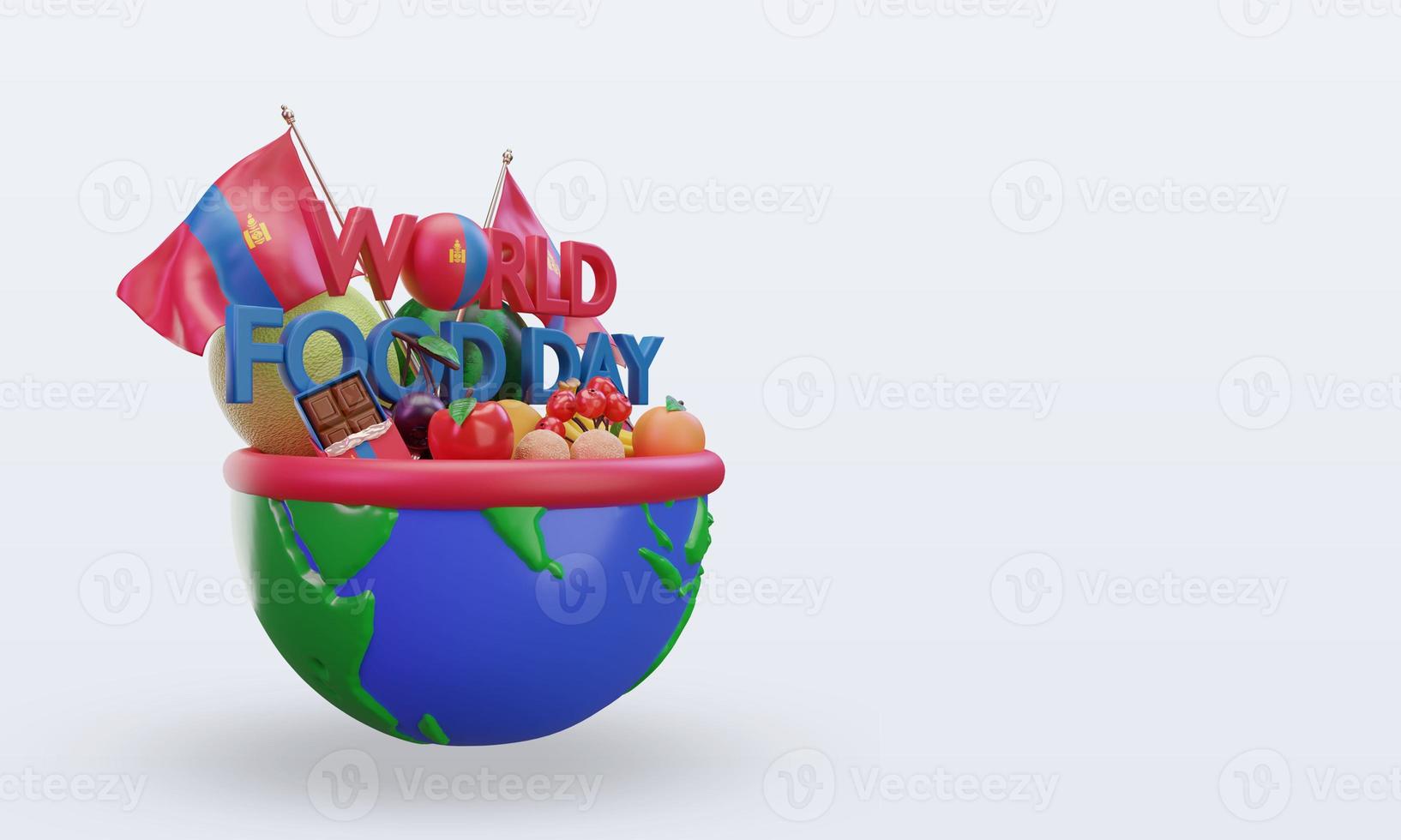 3d World Food Day Mongolia rendering left view photo