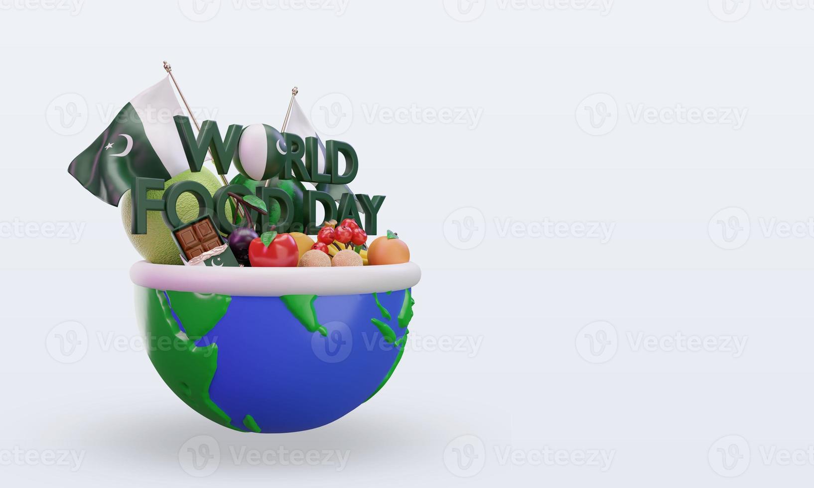 3d World Food Day Pakistan rendering left view photo