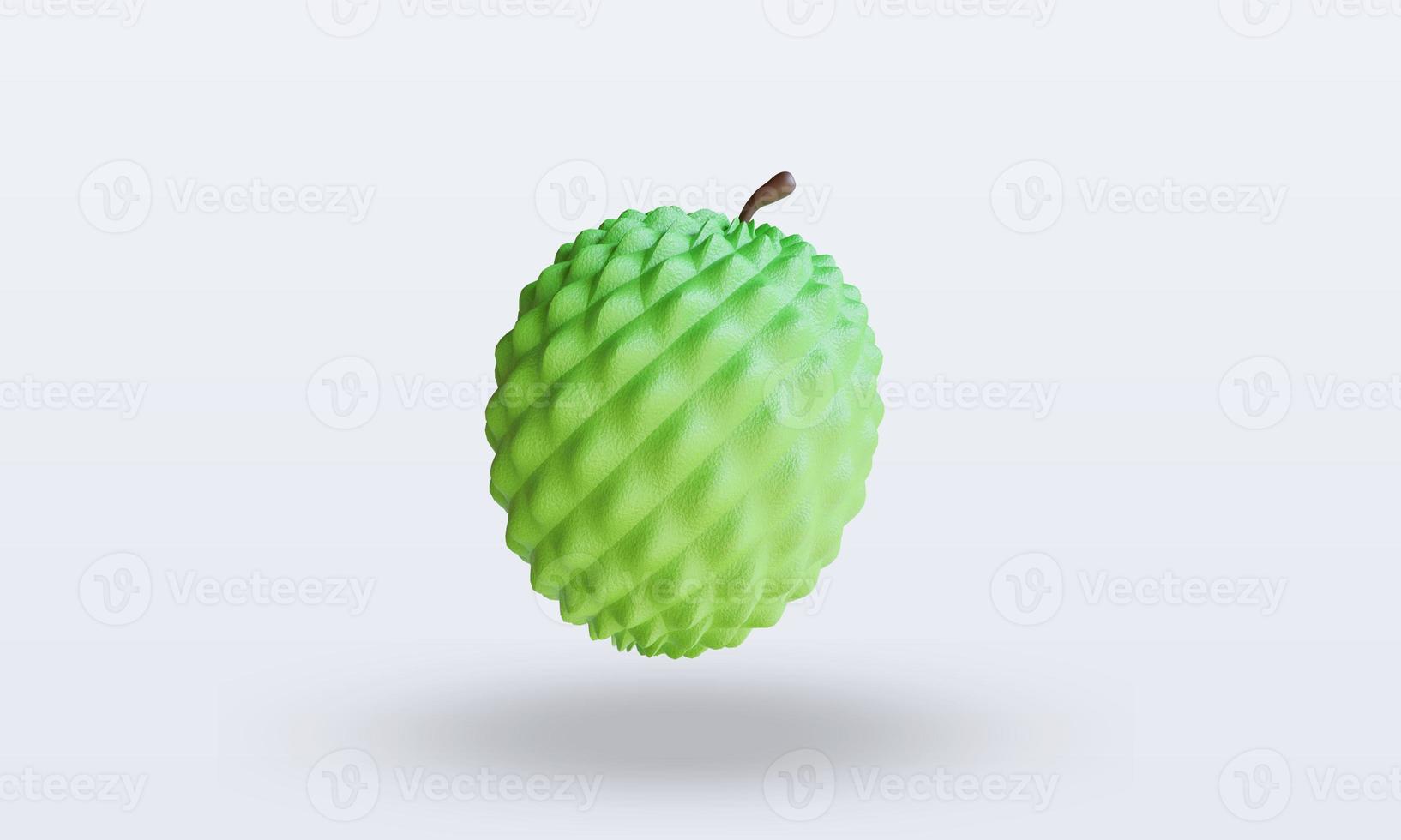 3d Fruits Custard appel rendering front view photo