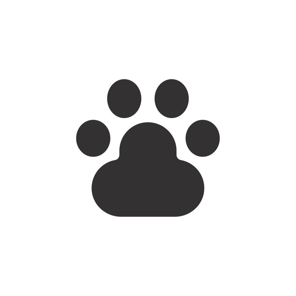 Dog and cat paws with sharp claws. cute animal footprints vector