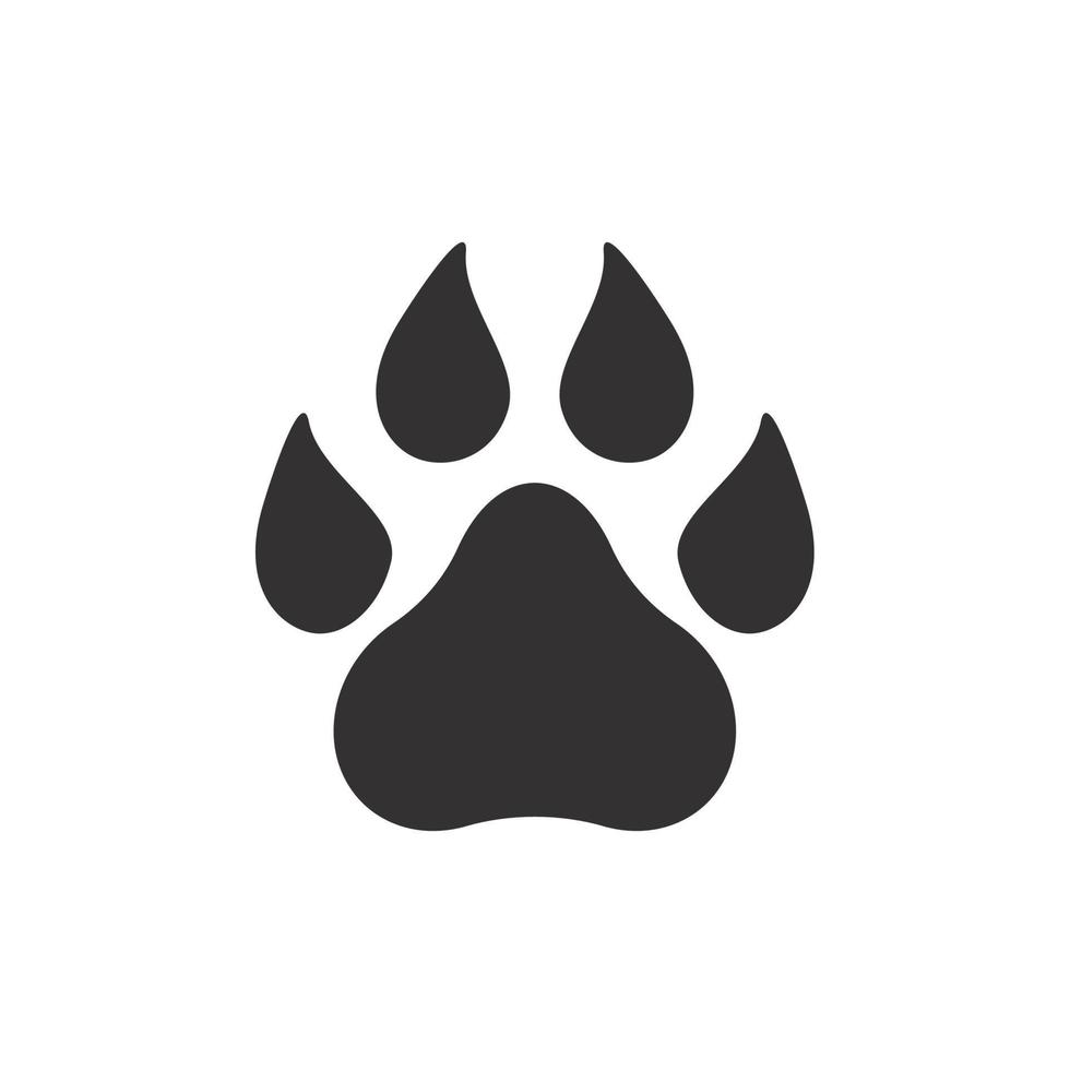 Dog and cat paws with sharp claws. cute animal footprints vector