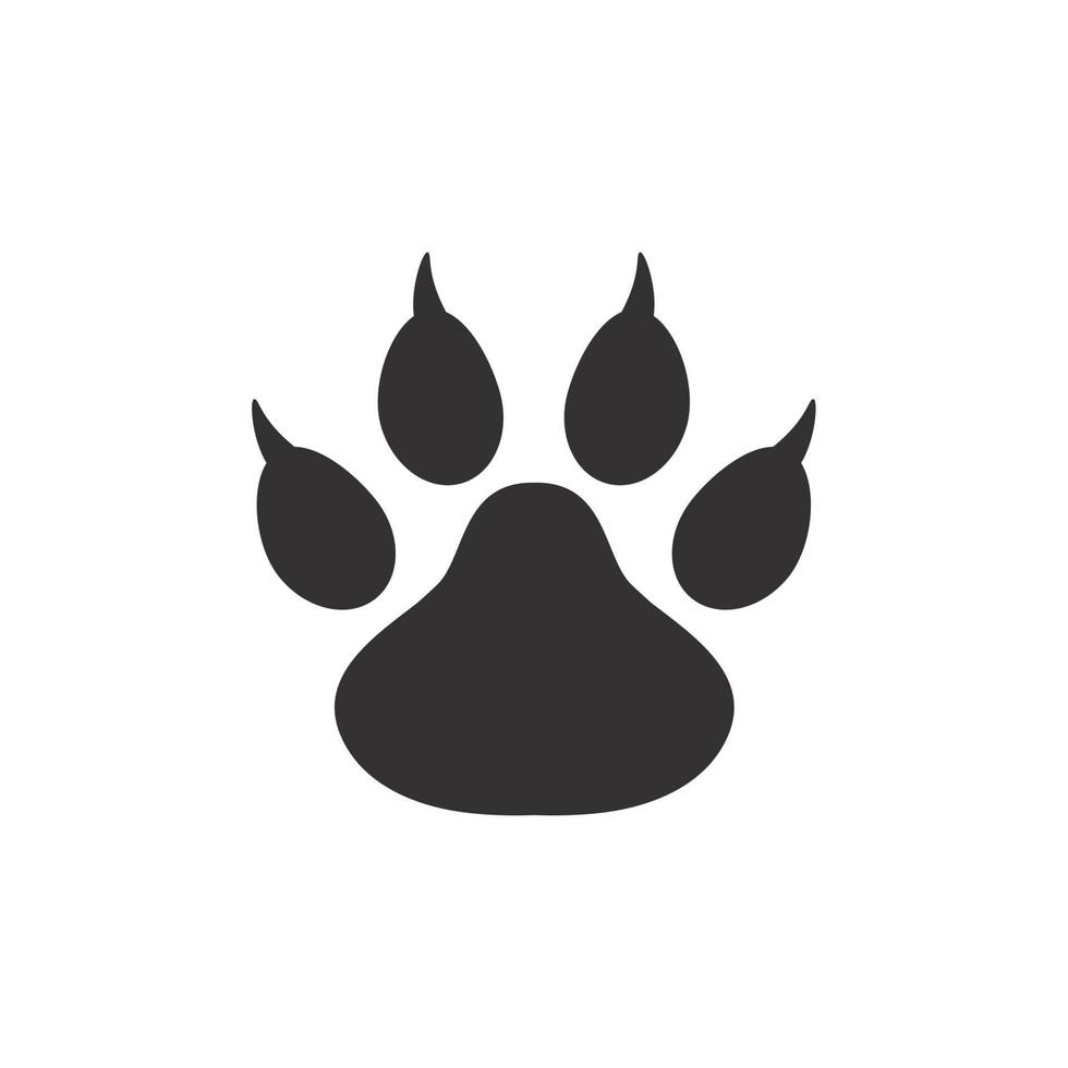 Dog and cat paws with sharp claws. cute animal footprints vector