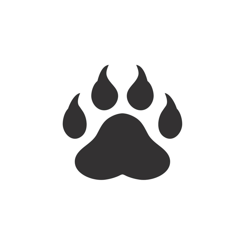 Dog and cat paws with sharp claws. cute animal footprints vector