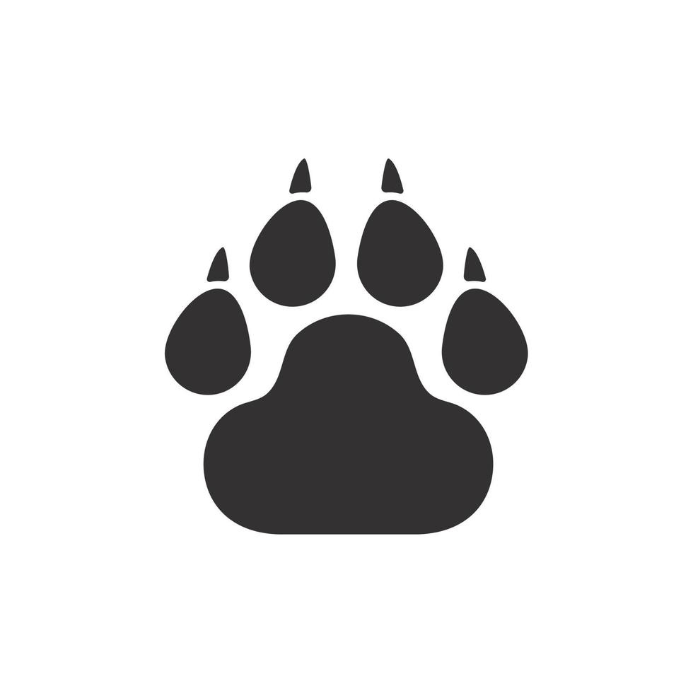 Dog and cat paws with sharp claws. cute animal footprints vector