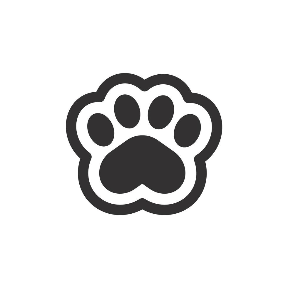 Dog and cat paws with sharp claws. cute animal footprints vector