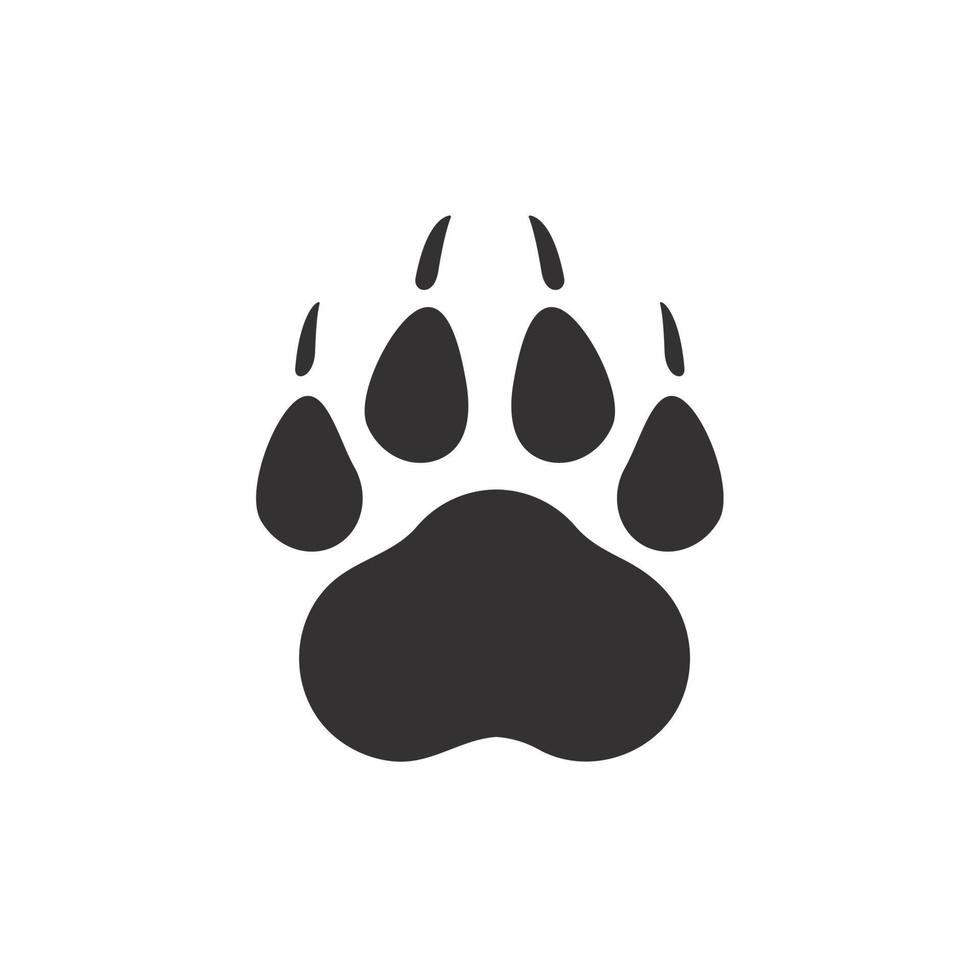Dog and cat paws with sharp claws. cute animal footprints vector