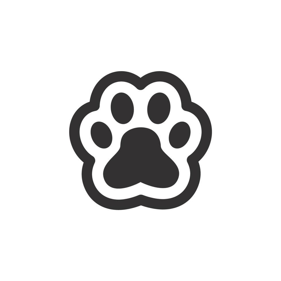 Dog and cat paws with sharp claws. cute animal footprints vector