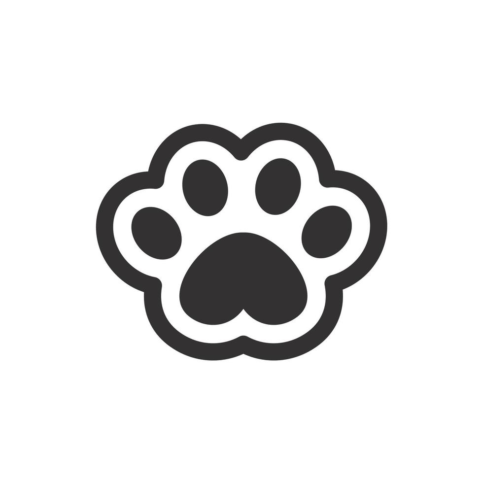 Dog and cat paws with sharp claws. cute animal footprints vector