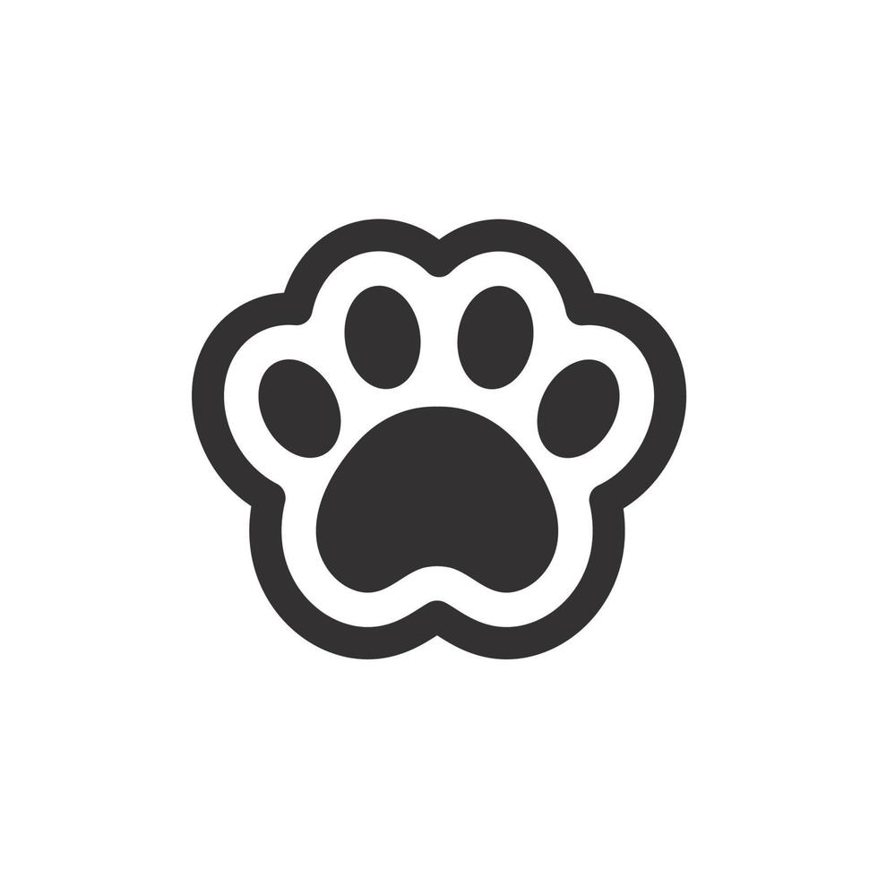 Dog and cat paws with sharp claws. cute animal footprints vector