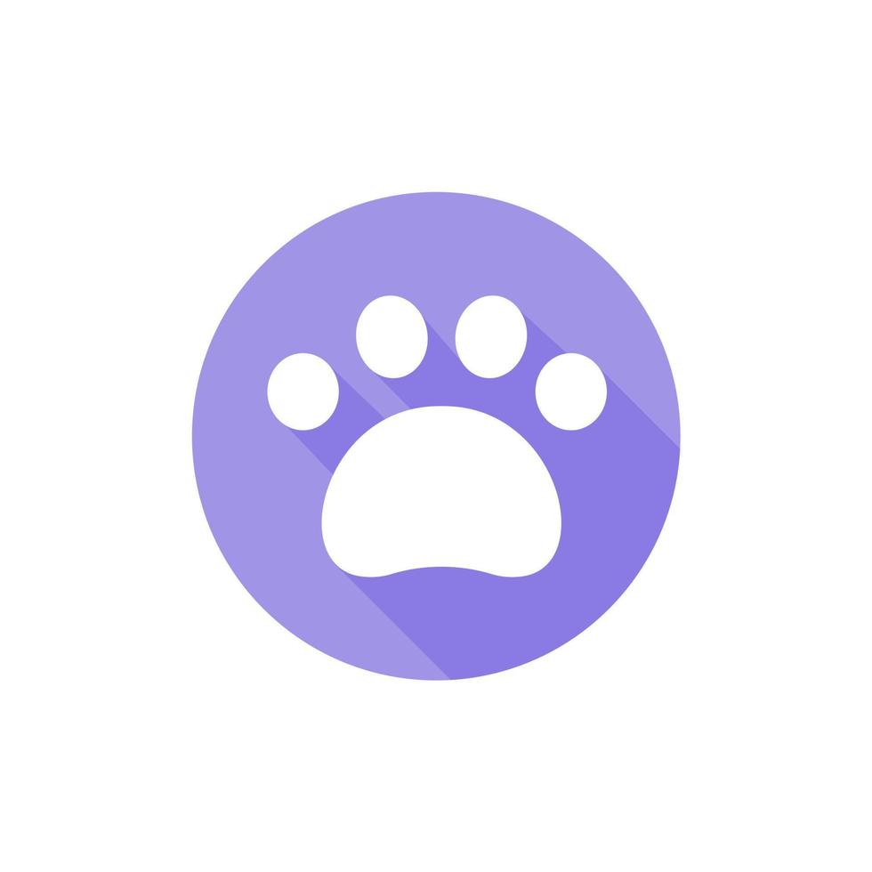 Dog and cat paws with sharp claws. cute animal footprints vector