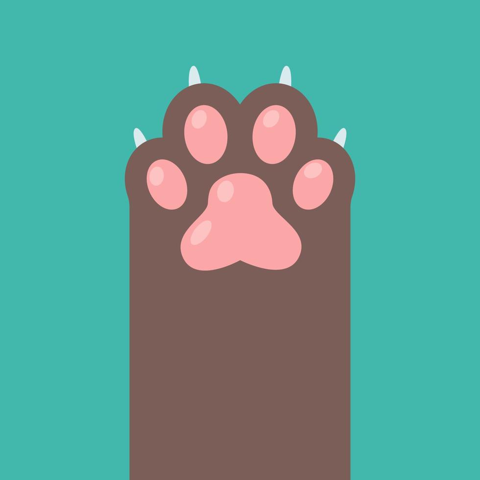 Dog and cat paws with sharp claws. cute animal footprints vector