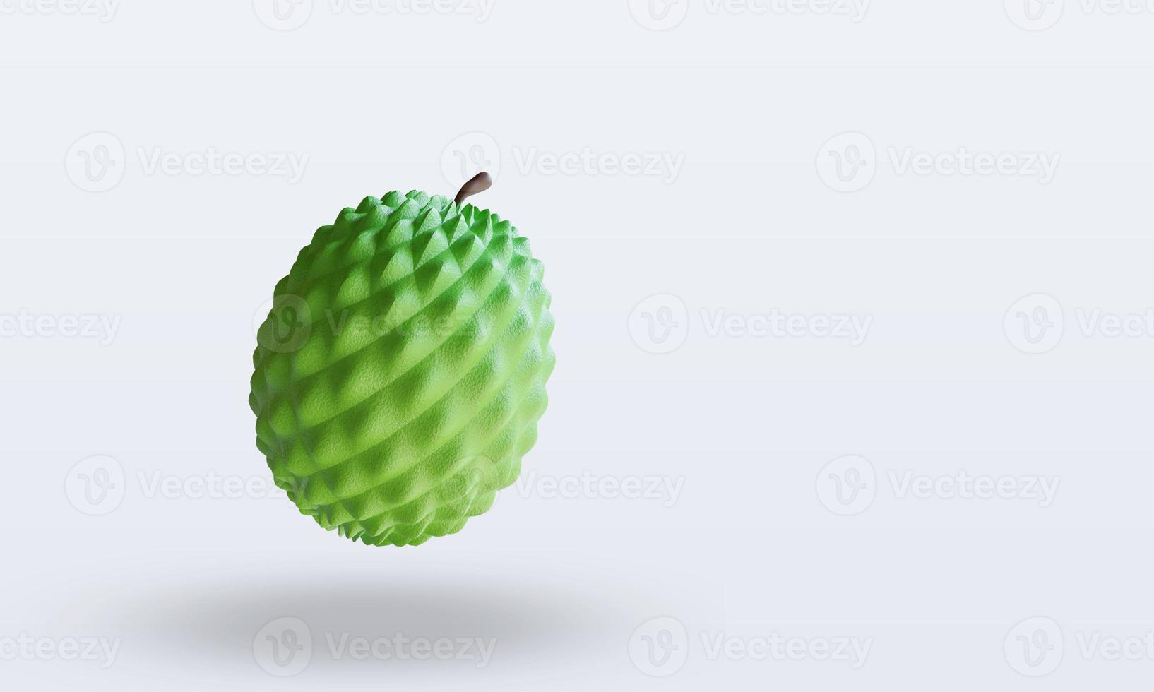 3d Fruits Custard appel rendering left view photo