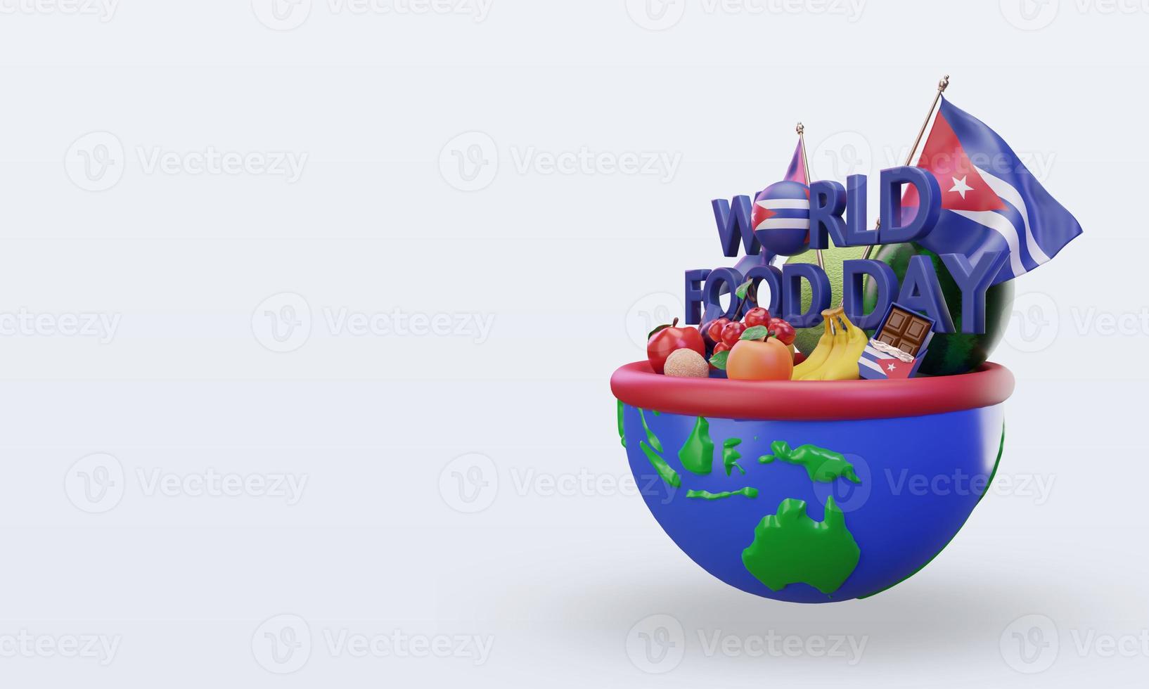3d World Food Day Cuba rendering right view photo
