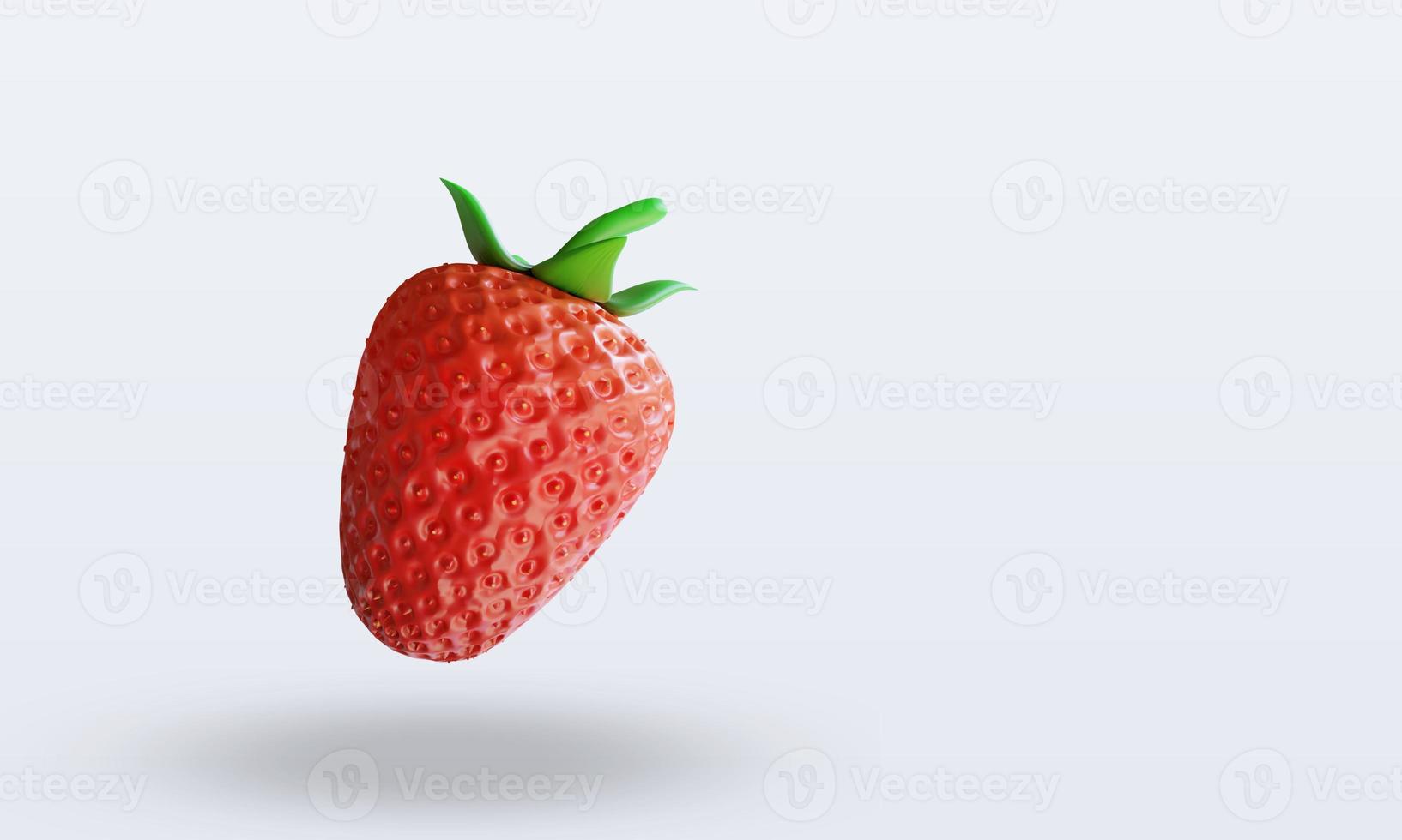 3d Fruits Strawberry rendering left view photo
