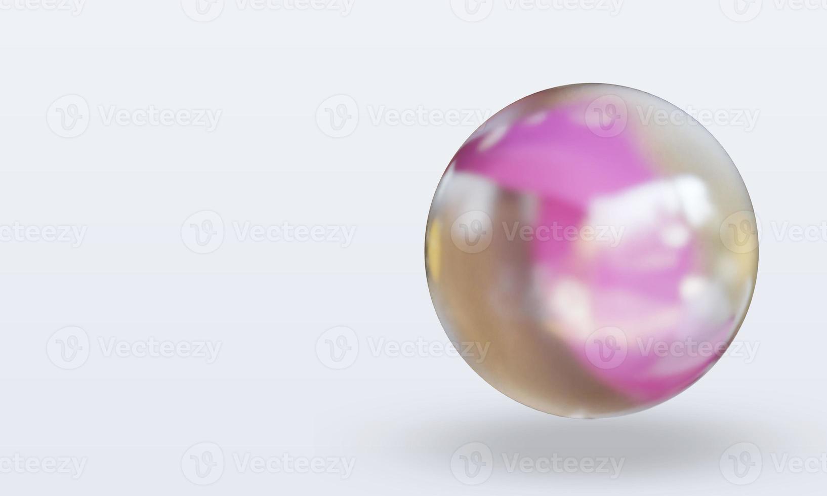 Vista derecha de renderizado de mármol de bola deportiva 3d foto