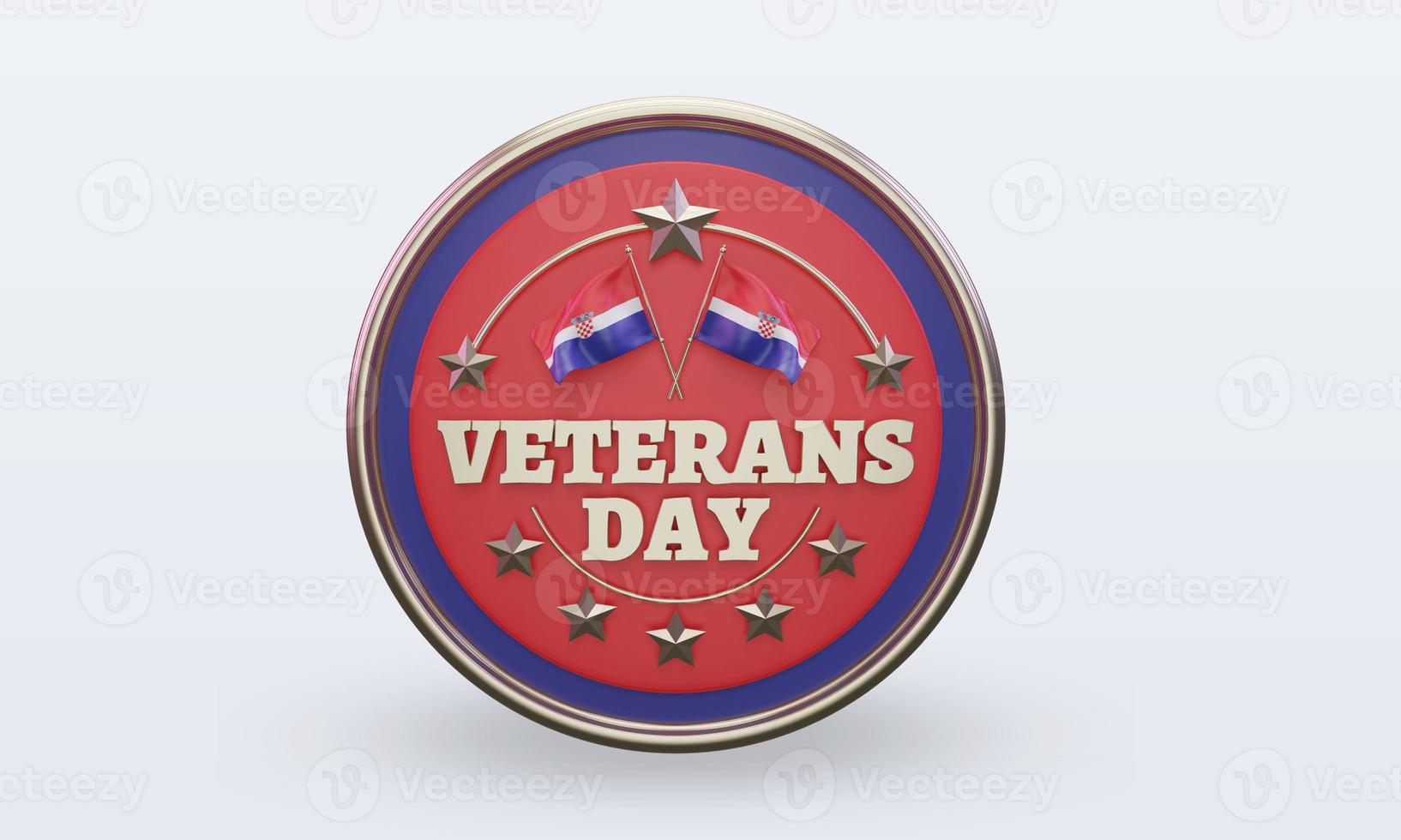 3d Veterans day Croatia rendering front view photo