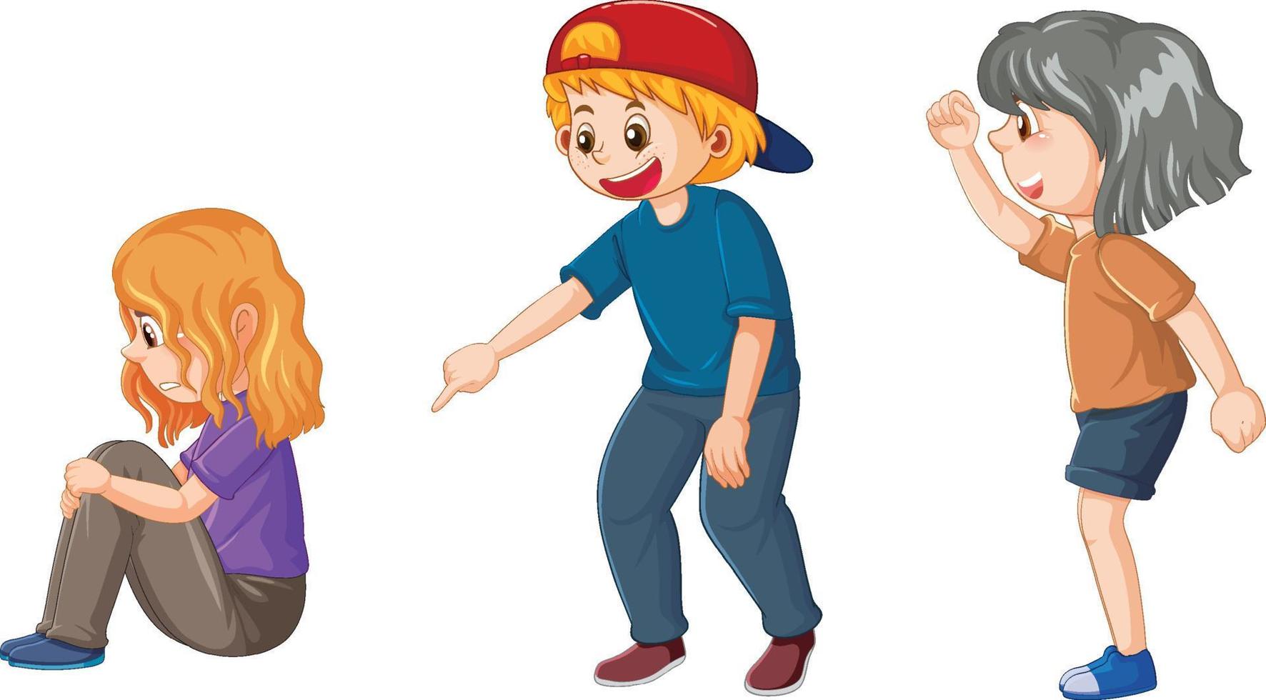 A girl abused by other kids vector