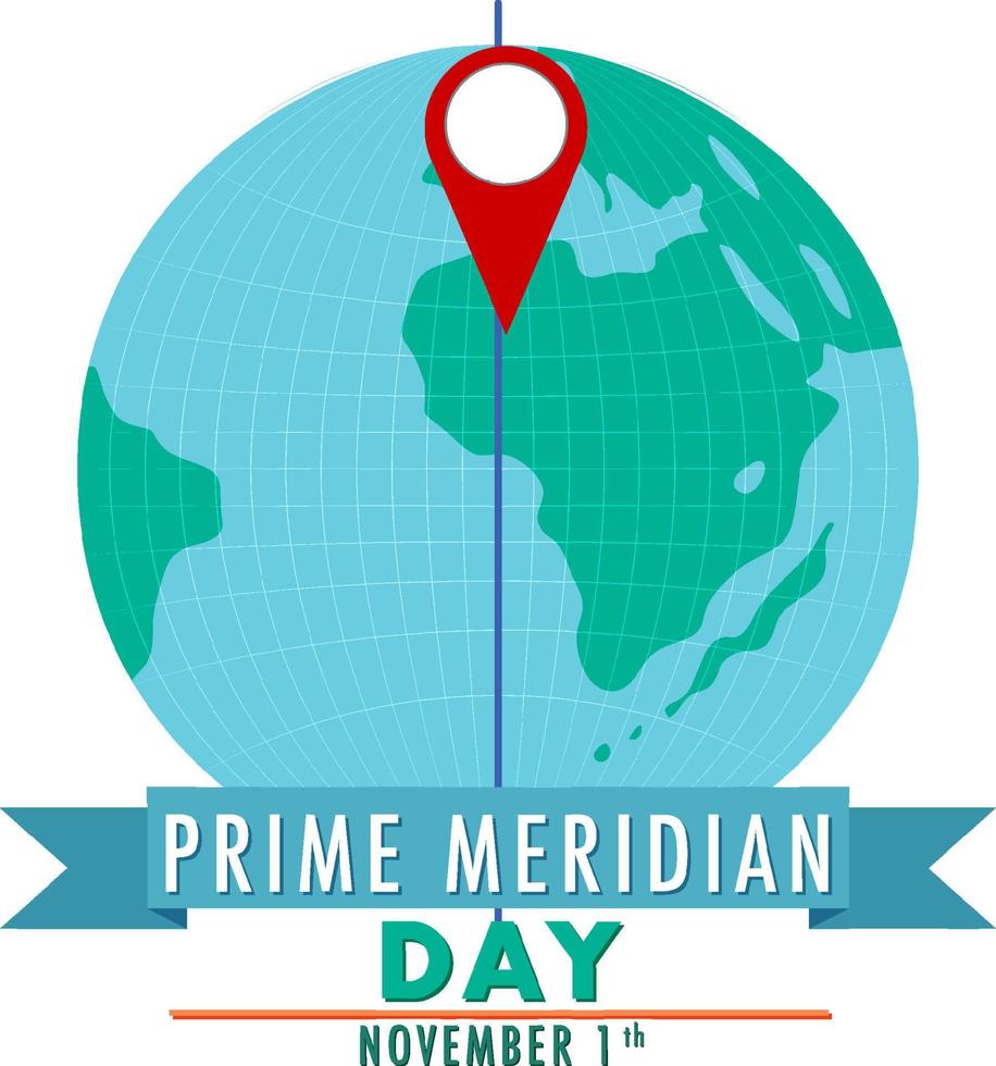 Prime Meridian Day Logo Concept vector