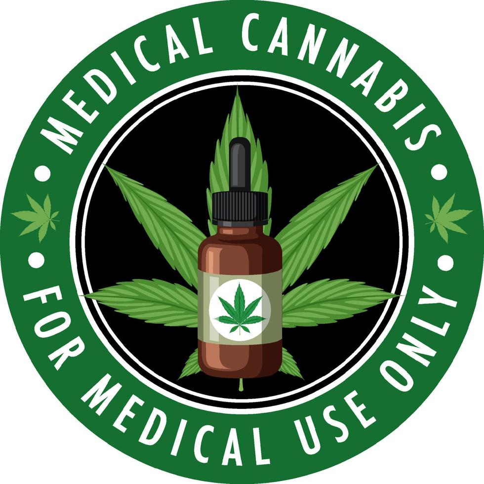 Medical cannabis badge logo vector