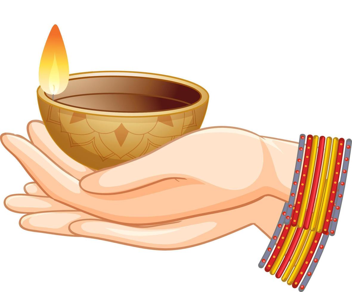 Diwali diya concept vector