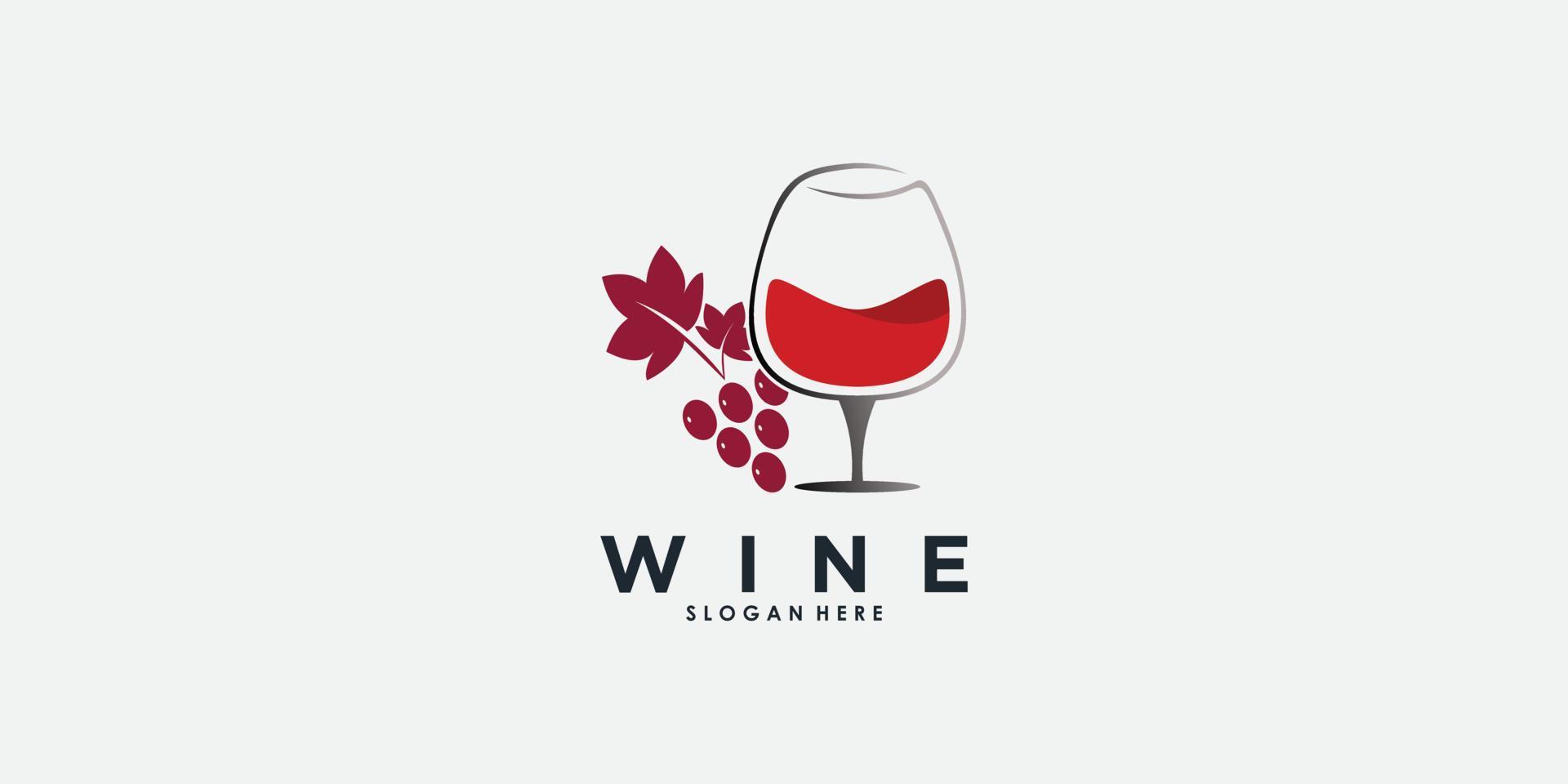 Ilustración de vector de diseño de logotipo de vino