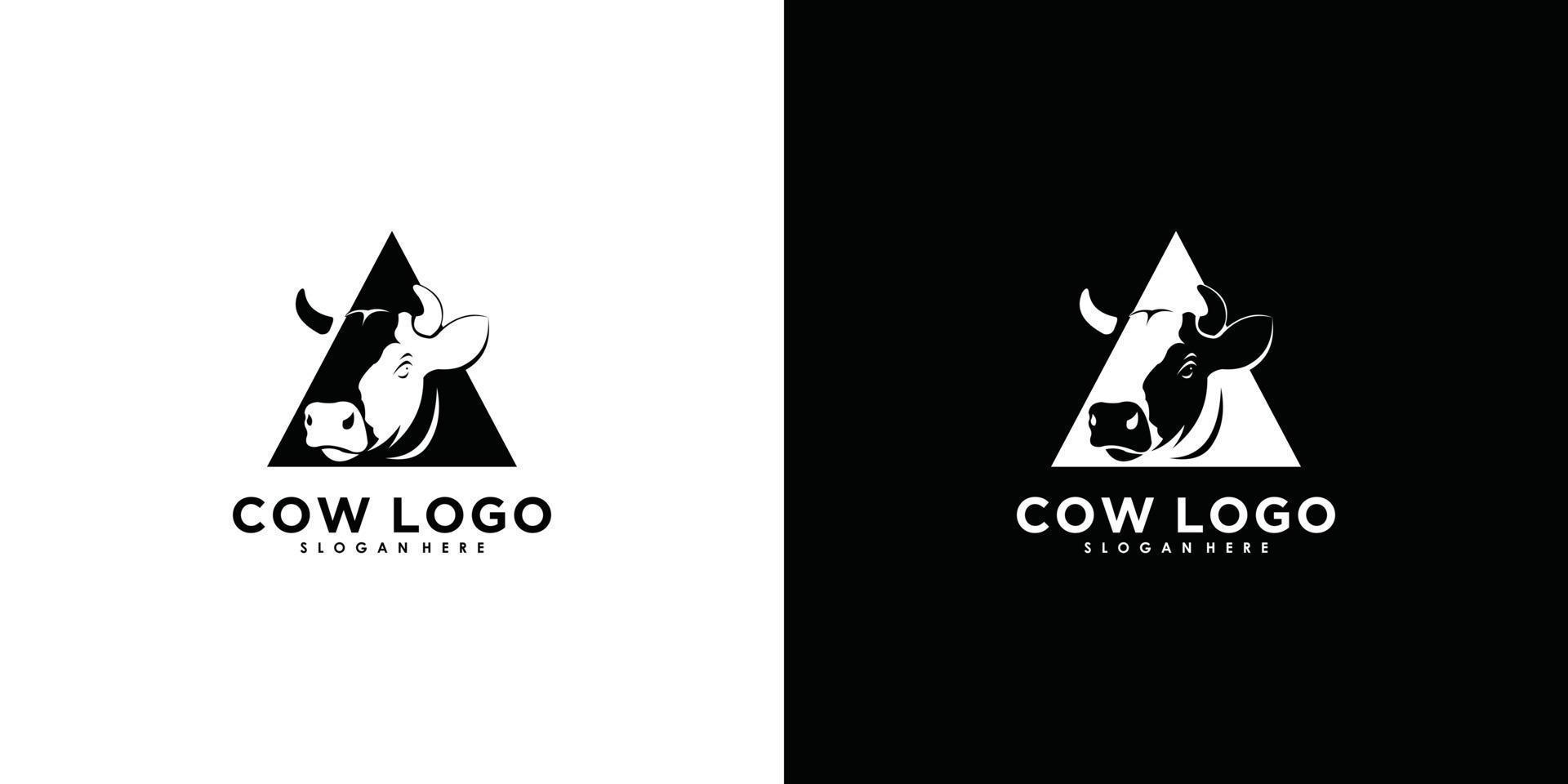 vector de diseño de logotipo de vaca