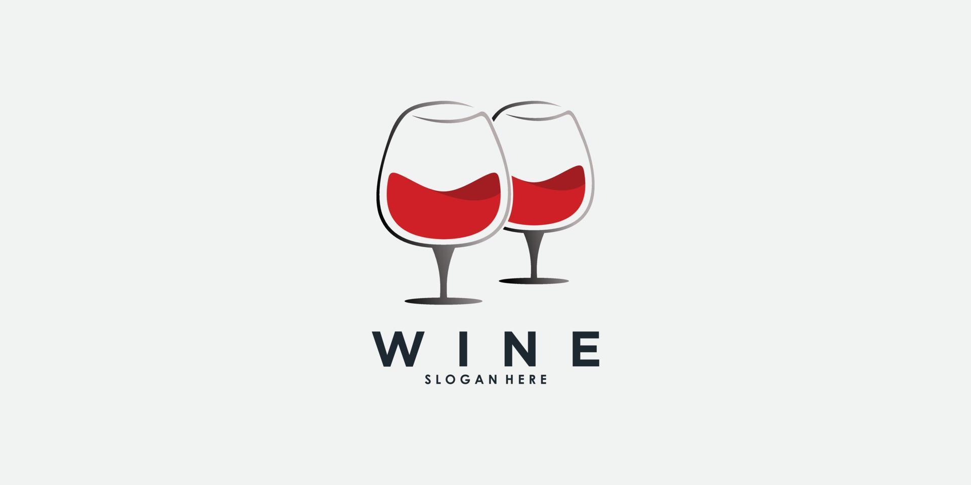 Ilustración de vector de diseño de logotipo de vino