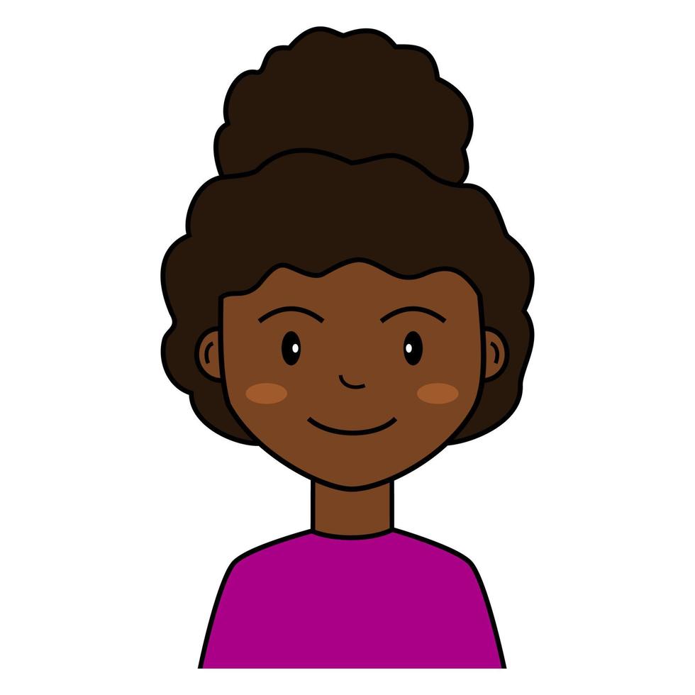 ilustración de retrato de niña afroamericana vector