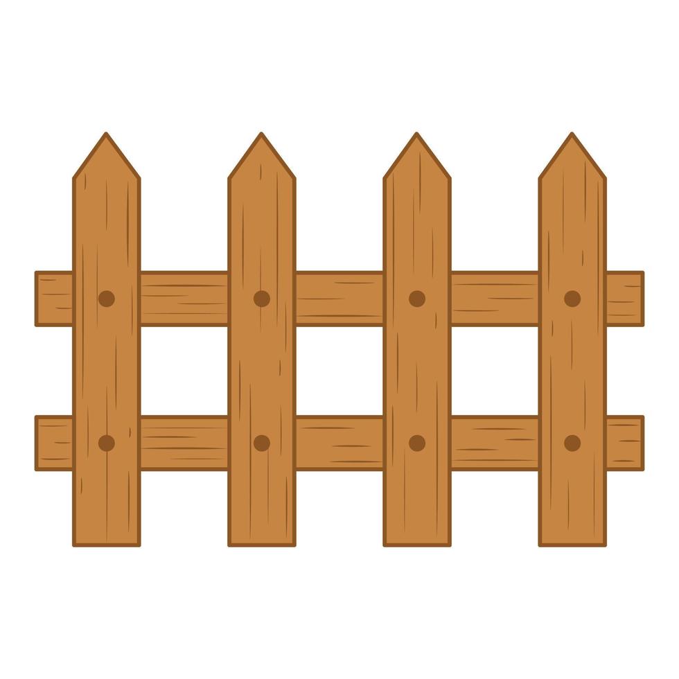 Cartoon Illustration of Wooden Fence vector