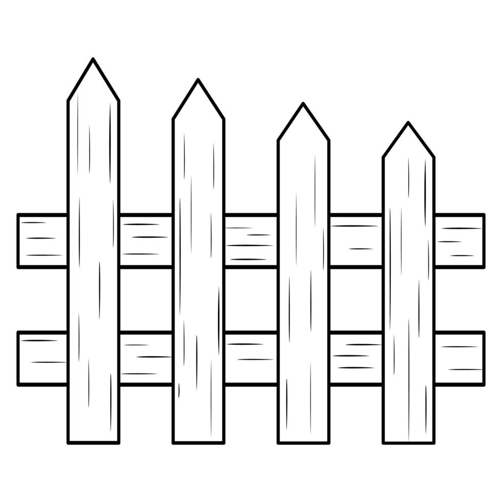 ilustración de arte de línea de valla de madera vector