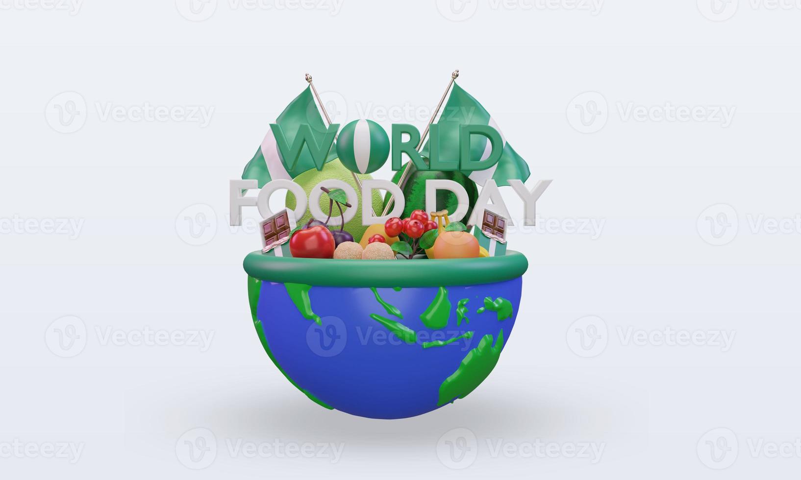 3d World Food Day Nigeria rendering front view photo