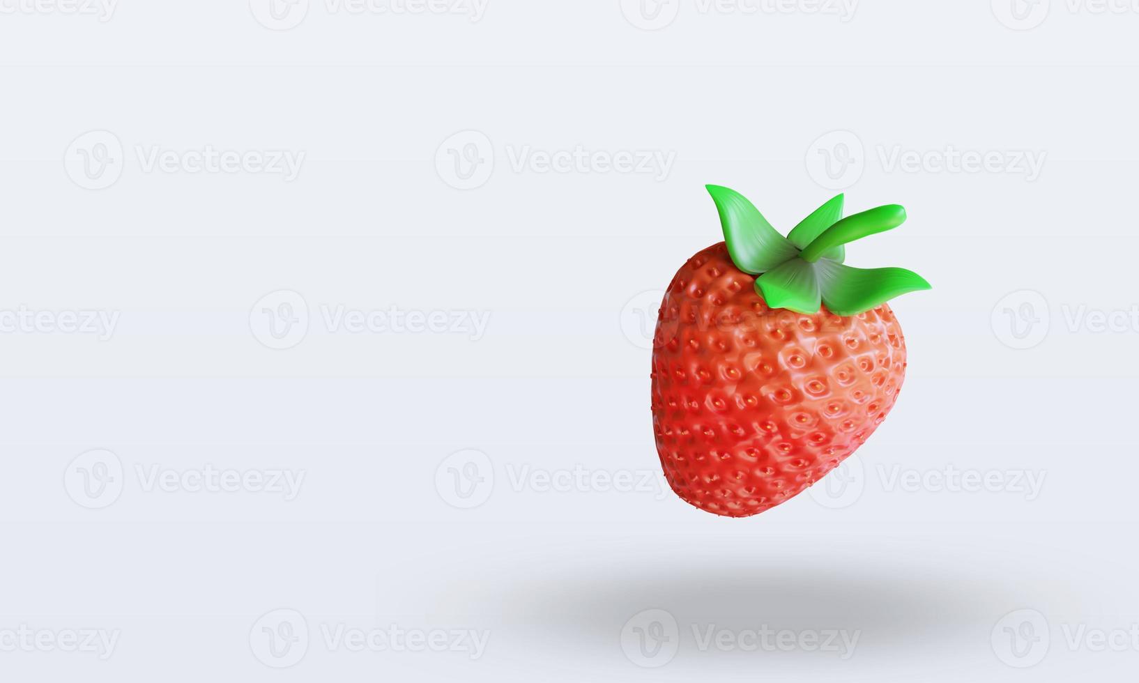 3d Fruits Strawberry rendering top view photo