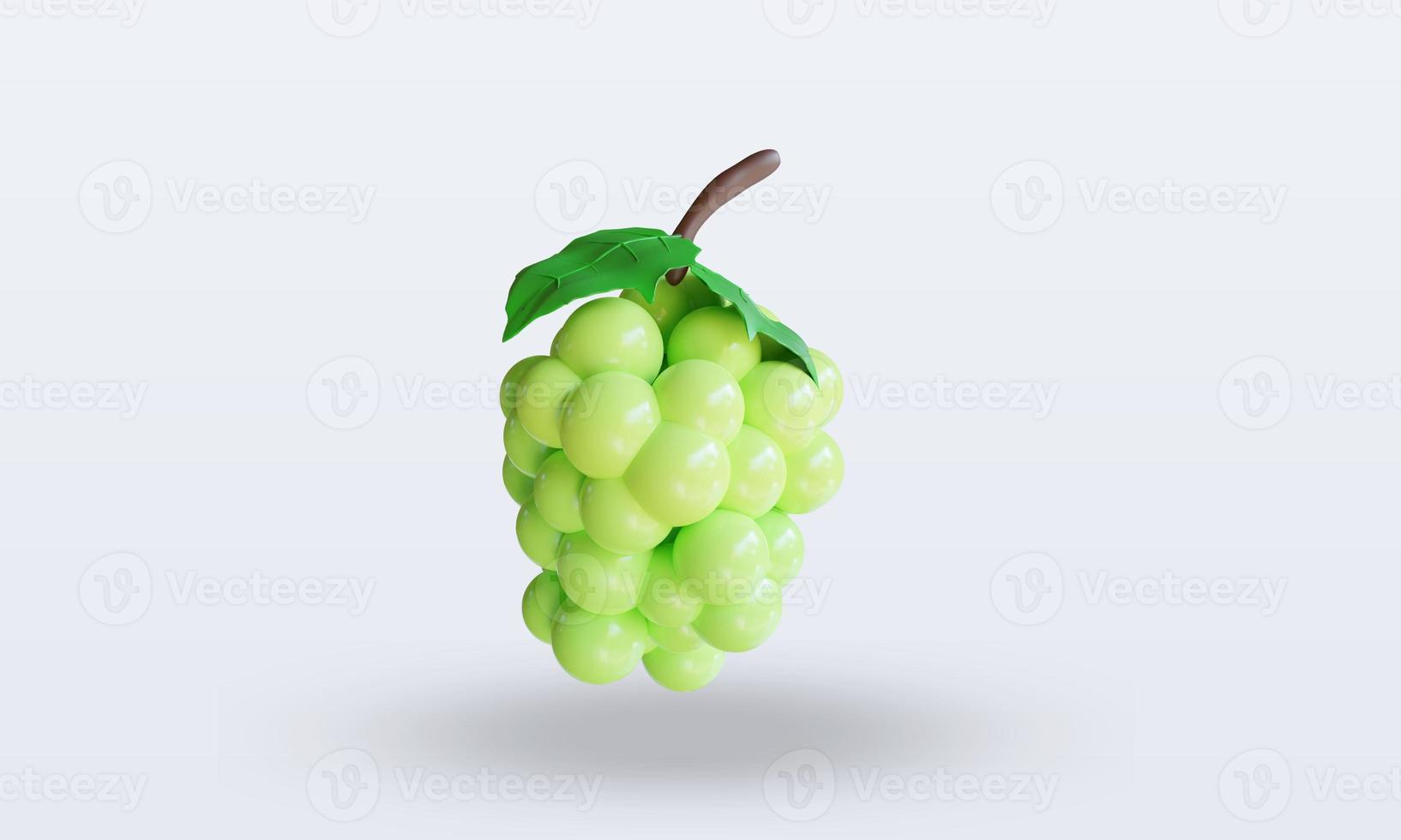 3d Fruits Green Grape rendering front view photo