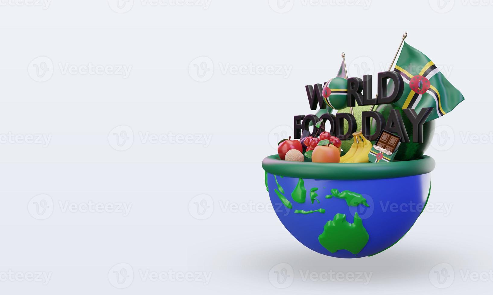 3d World Food Day Dominica rendering right view photo