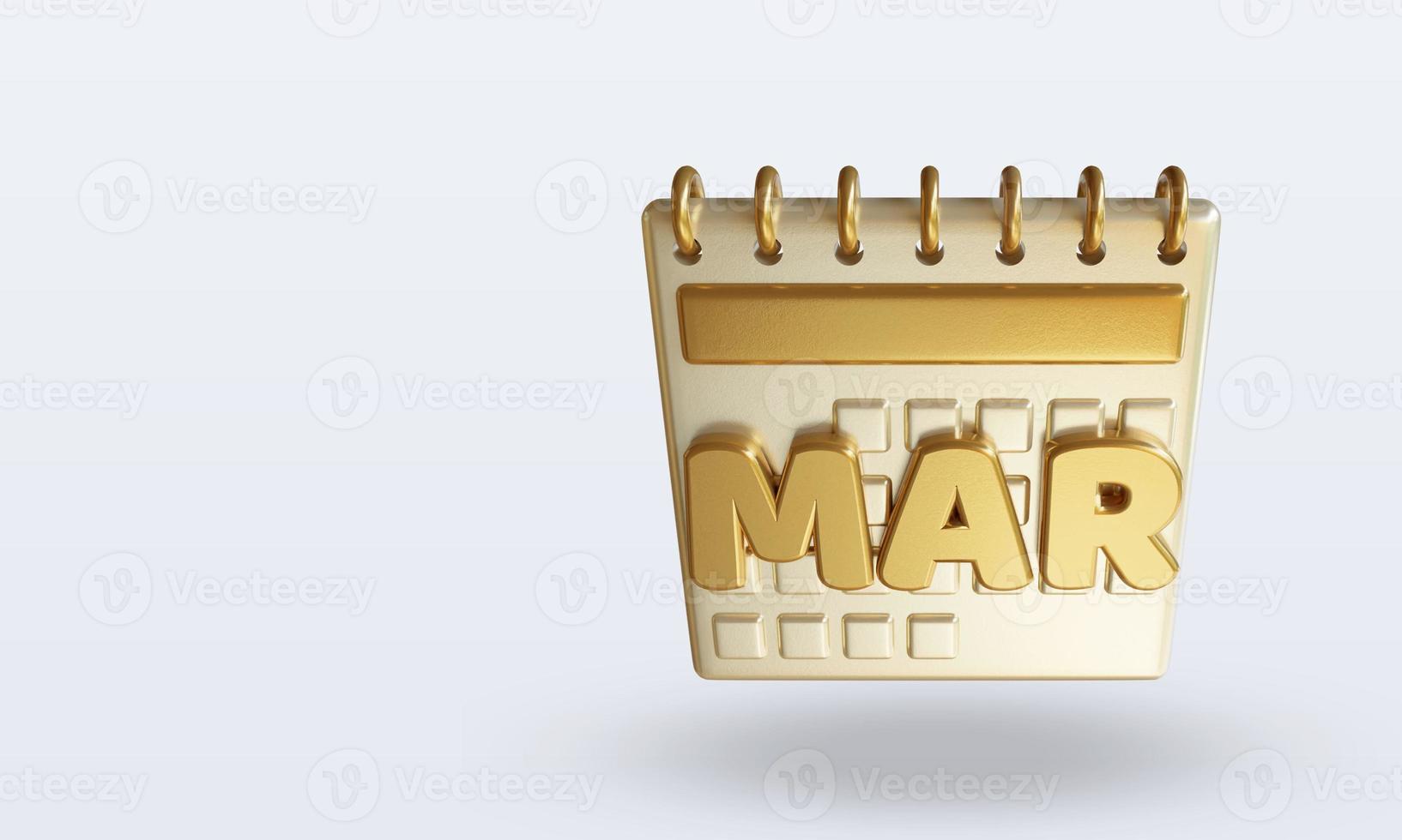 3d Calendar top view March photo
