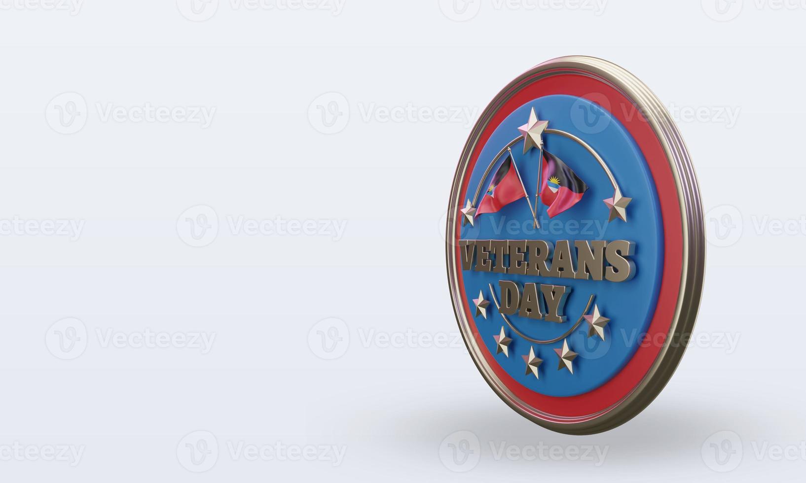 3d Veterans day Antigua and Barbuda rendering right view photo