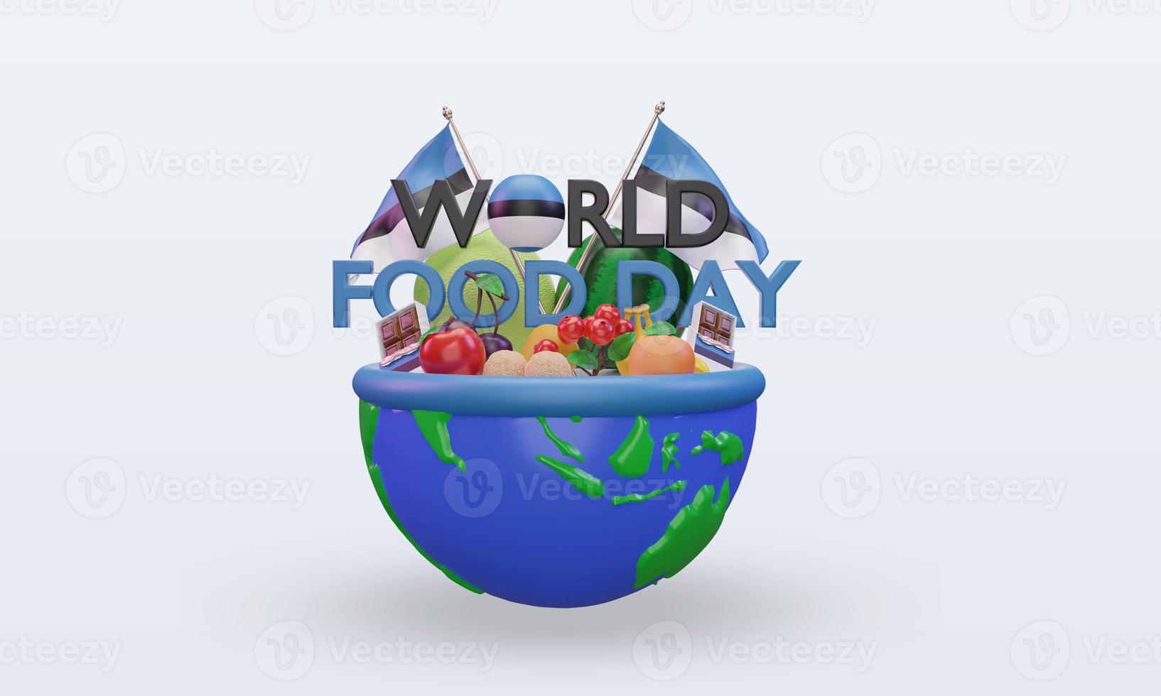 3d World Food Day Estonia rendering front view photo