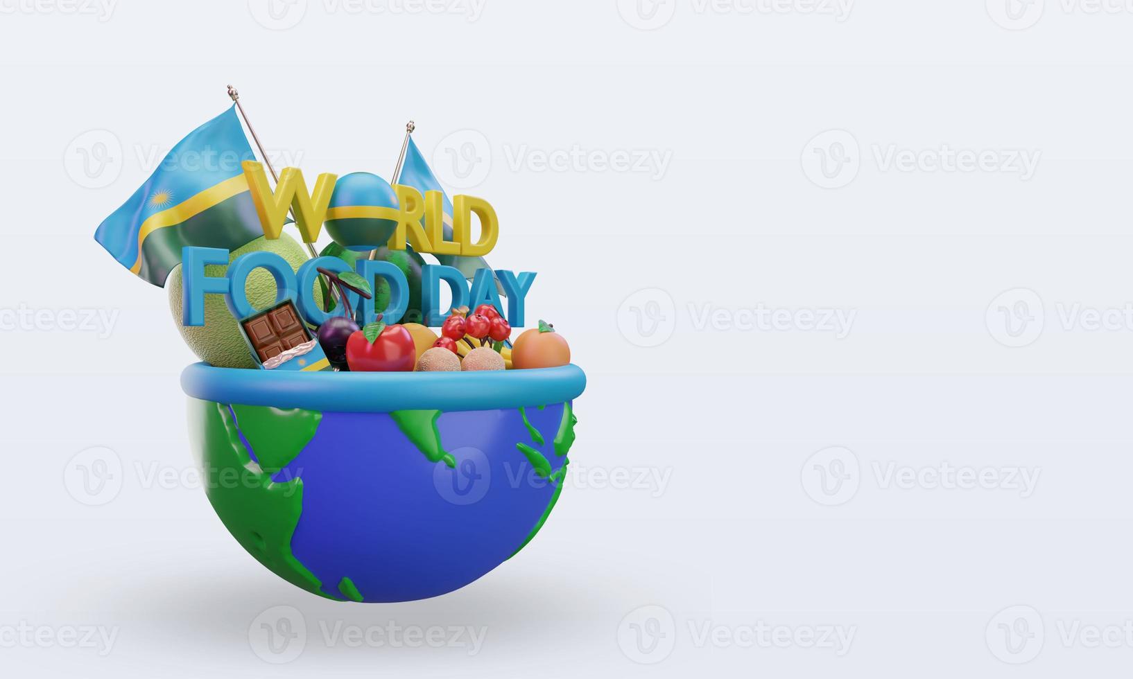 3d World Food Day Rwanda rendering left view photo