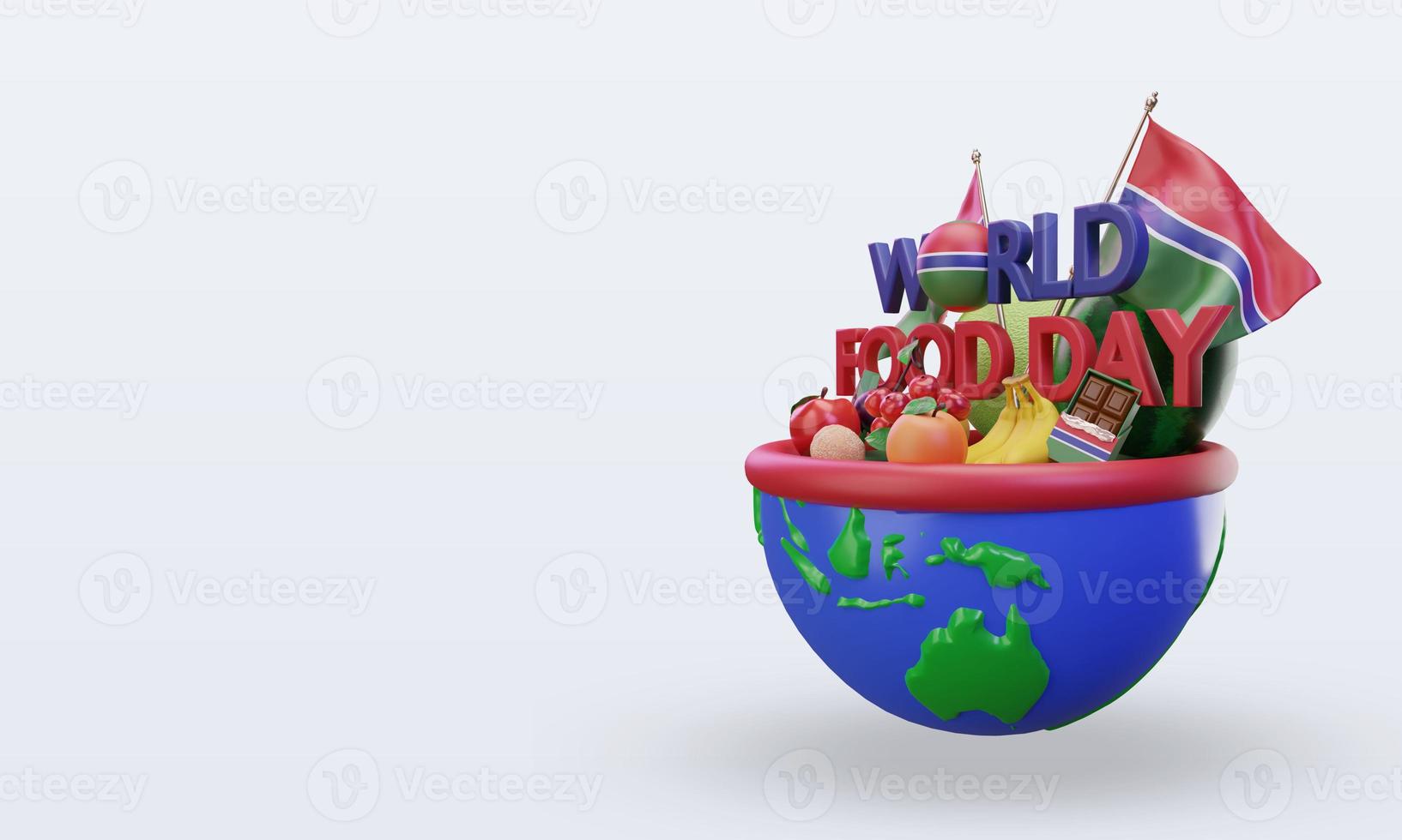 3d World Food Day Gambia rendering right view photo