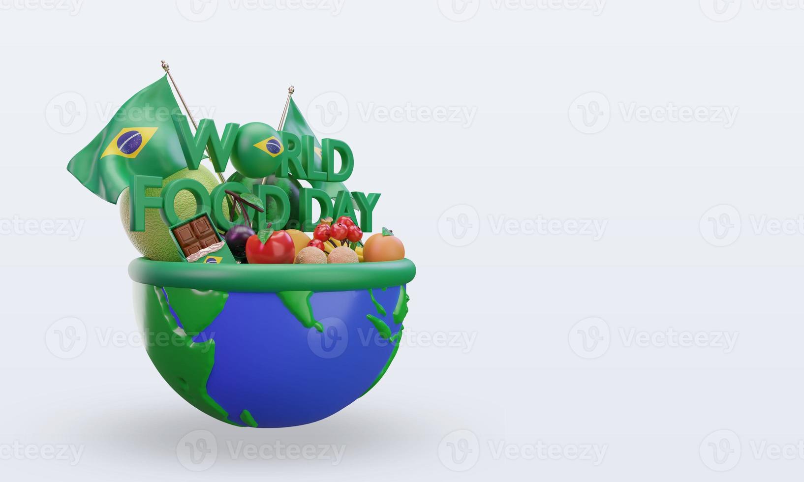 3d World Food Day Brazil rendering left view photo