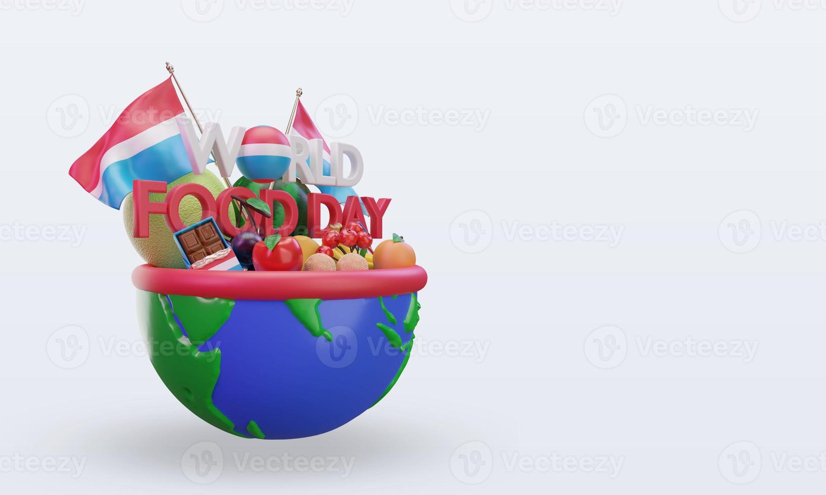 3d World Food Day Luxembourg rendering left view photo