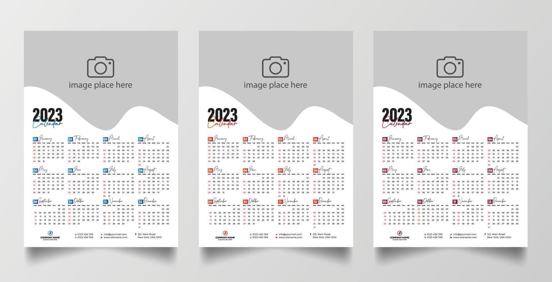 plantilla de diseño de calendario 2023 vector