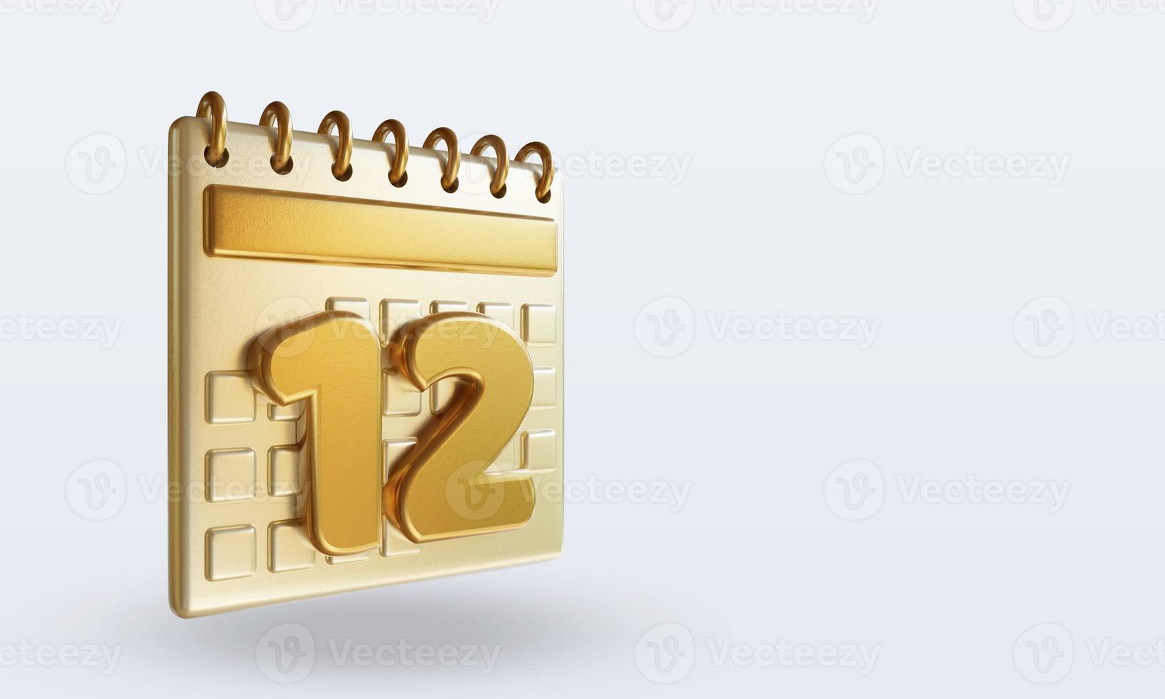 3d Calendar left view twelve photo