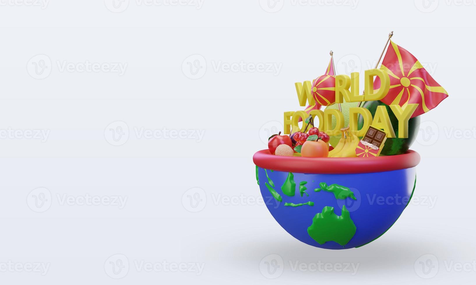 3d World Food Day North Macedonia rendering right view photo