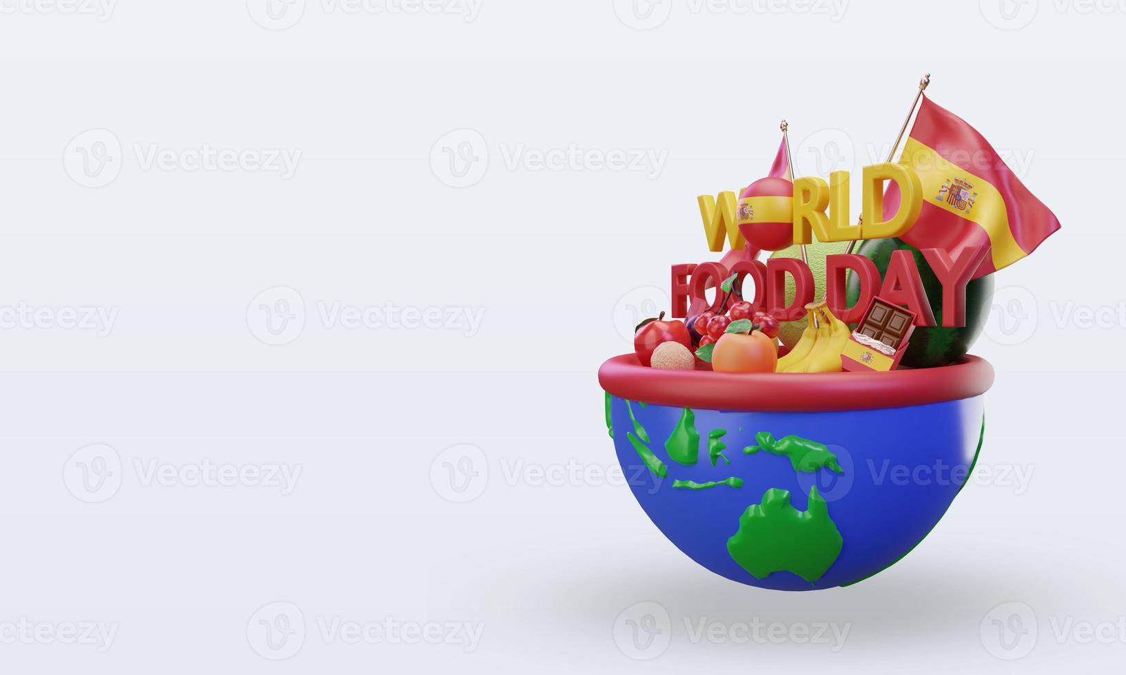3d World Food Day Spain rendering right view photo